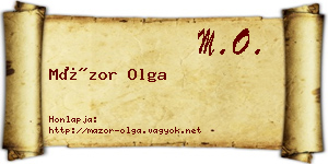 Mázor Olga névjegykártya